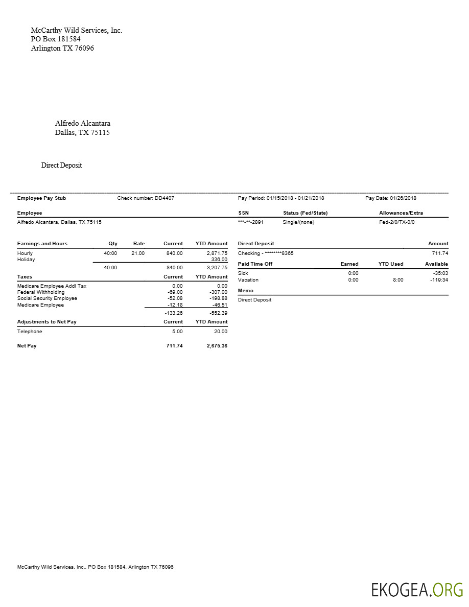 McCarthy Wild Services, Inc․ modèle de fiches de paie aux formats Word et PDF.pdf, 1